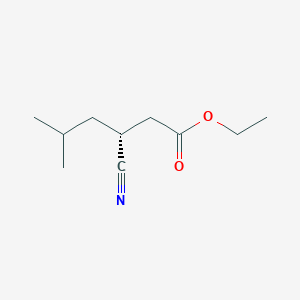 molecular formula C10H17NO2 B13843185 ethyl (3R)-3-cyano-5-methylhexanoate CAS No. 181289-38-3