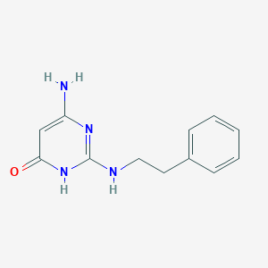 molecular formula C12H14N4O B1384323 6-氨基-2-[(2-苯乙基)氨基]嘧啶-4(3H)-酮 CAS No. 1256628-17-7