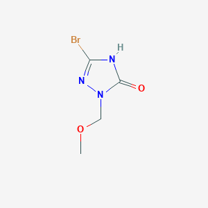 molecular formula C4H6BrN3O2 B1384324 5-bromo-2-(methoxymethyl)-2,4-dihydro-3H-1,2,4-triazol-3-one CAS No. 1630763-55-1