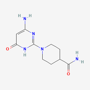 molecular formula C10H15N5O2 B1384325 1-(4-Amino-6-oxo-1,6-dihydropyrimidin-2-yl)piperidine-4-carboxamide CAS No. 1030670-35-9