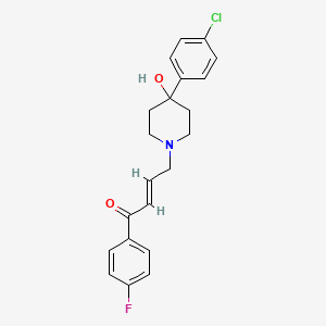 (E)-4-(4-(4-Chlorophenyl)-4-hydroxypiperidin-1-yl)-1-(4-fluorophenyl)but-2-en-1-one