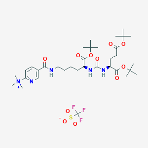 molecular formula C34H56F3N5O11S B13843262 2-[3-(5-Amino-1-tert-butoxycarbonylpentyl)ureido]pentanedioic Acid Di-tert-butyl Ester TFA Salt 