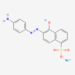 molecular formula C16H12N3NaO4S B1384328 6-((4-氨基苯基)偶氮)-5-羟基萘-1-磺酸钠 CAS No. 5858-51-5