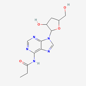 molecular formula C13H17N5O4 B13843355 N-[9-[3-hydroxy-5-(hydroxymethyl)oxolan-2-yl]purin-6-yl]propanamide 