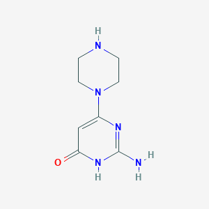 molecular formula C8H15Cl2N5O B1384344 2-Amino-6-(piperazin-1-yl)pyrimidin-4(3H)-one CAS No. 1158775-43-9