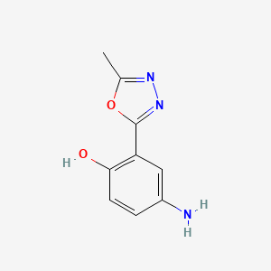 molecular formula C9H9N3O2 B1384346 4-Amino-2-(5-methyl-1,3,4-oxadiazol-2-yl)phenol CAS No. 1091990-90-7
