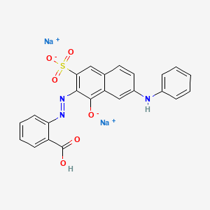 molecular formula C23H15N3Na2O6S B1384349 Disodium 2-((1-hydroxy-7-(phenylamino)-3-sulphonato-2-naphthyl)azo)benzoate CAS No. 6369-32-0