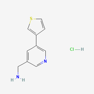 molecular formula C10H11ClN2S B13843518 [5-Thiophen-3-yl)pyridin-3-yl]methanamine Hydrochloride 