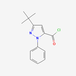 molecular formula C14H15ClN2O B13843521 5-Tert-butyl-2-phenylpyrazole-3-carbonyl chloride 