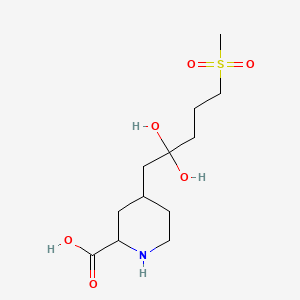 molecular formula C12H23NO6S B13843612 4-(2,2-Dihydroxy-5-(methylsulfonyl)pentyl)piperidine-2-carboxylic Acid 