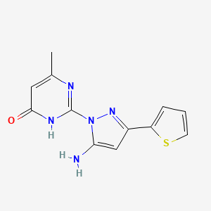 B1384363 2-[5-amino-3-(2-thienyl)-1H-pyrazol-1-yl]-6-methylpyrimidin-4(3H)-one CAS No. 1171073-00-9