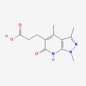 B1384364 3-{1,3,4-trimethyl-6-oxo-1H,6H,7H-pyrazolo[3,4-b]pyridin-5-yl}propanoic acid CAS No. 1049605-66-4