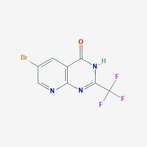 molecular formula C8H3BrF3N3O B1384370 6-溴-2-(三氟甲基)吡啶并[2,3-d]嘧啶-4(3H)-酮 CAS No. 52833-43-9