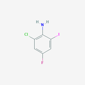 molecular formula C6H4ClFIN B13843762 2-Chloro-4-fluoro-6-iodoaniline 