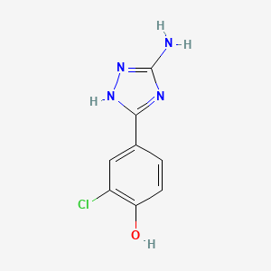 molecular formula C8H7ClN4O B1384385 4-(5-Amino-4H-1,2,4-triazol-3-YL)-2-chlorophenol CAS No. 1016534-61-4