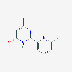 molecular formula C11H11N3O B1384400 4(1H)-嘧啶酮，6-甲基-2-(6-甲基-2-吡啶基)- CAS No. 112451-28-2