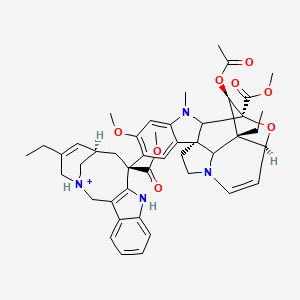 methyl (1R,10S,11R,12S,13S)-11-acetyloxy-12-ethyl-4-[(12S,14R)-16-ethyl-12-methoxycarbonyl-10-aza-1-azoniatetracyclo[12.3.1.03,11.04,9]octadeca-3(11),4,6,8,15-pentaen-12-yl]-5-methoxy-8-methyl-20-oxa-8,16-diazahexacyclo[10.6.1.110,13.01,9.02,7.016,19]icosa-2,4,6,14-tetraene-10-carboxylate