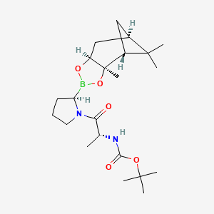 molecular formula C22H37BN2O5 B13844038 (3aR,4R,6R,7aS)-Pinanediol Pyrrolidinecarbamate Boronate tert-Butyl Ester 