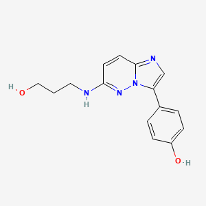 molecular formula C15H16N4O2 B1384407 4-(6-(3-羟丙氨基)咪唑并[1,2-b]哒嗪-3-基)苯酚 CAS No. 1012344-09-0