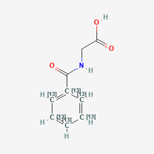 molecular formula C9H9NO3 B13844072 2-((1,2,3,4,5,6-13C6)cyclohexatrienecarbonylamino)acetic acid 