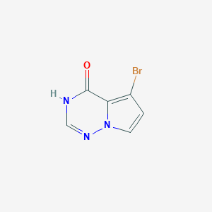 molecular formula C6H4BrN3O B1384410 5-溴吡咯并[2,1-f][1,2,4]三嗪-4(3H)-酮 CAS No. 1403767-05-4