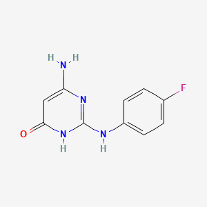 molecular formula C10H9FN4O B1384414 6-amino-2-[(4-fluorophenyl)amino]pyrimidin-4(3H)-one CAS No. 123392-52-9