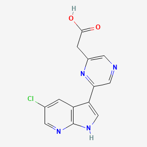 2-(6-(5-chloro-1H-pyrrolo[2,3-b]pyridin-3-yl)pyrazin-2-yl)acetic acid