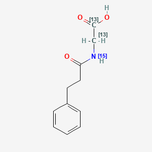 N-(3-Phenylpropionyl)glycine-3C2,15N