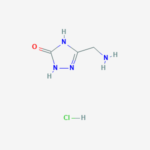 molecular formula C3H7ClN4O B1384431 3-(Aminomethyl)-4,5-dihydro-1H-1,2,4-triazol-5-one hydrochloride CAS No. 367250-06-4