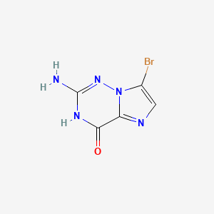 molecular formula C5H4BrN5O B1384432 2-Amino-7-bromo-1H,4H-imidazo[2,1-f][1,2,4]triazin-4-one CAS No. 1379323-68-8