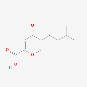 molecular formula C11H14O4 B13844422 5-(3-Methylbutyl)-4-oxopyran-2-carboxylic acid 