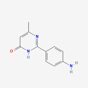 molecular formula C11H11N3O B1384452 2-(4-氨基苯基)-6-甲基-3,4-二氢嘧啶-4-酮 CAS No. 1210370-42-5