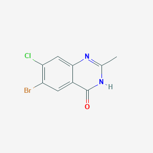 molecular formula C9H6BrClN2O B1384457 6-Bromo-7-chloro-2-methylquinazolin-4-ol CAS No. 1698026-73-1