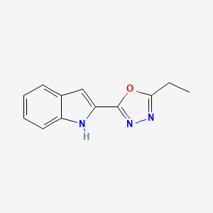 molecular formula C12H11N3O B1384466 2-(5-乙基-1,3,4-噁二唑-2-基)-1H-吲哚 CAS No. 95446-30-3
