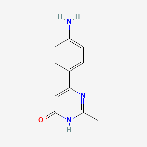 molecular formula C11H11N3O B1384474 6-(4-氨基苯基)-2-甲基-3,4-二氢嘧啶-4-酮 CAS No. 1087792-32-2