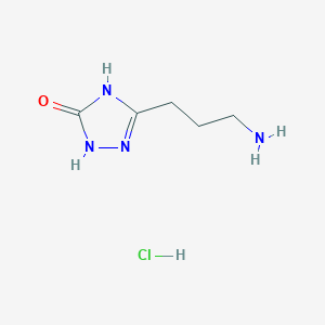 molecular formula C5H11ClN4O B1384476 5-(3-氨基丙基)-2,3-二氢-1H-1,2,4-三唑-3-酮盐酸盐 CAS No. 1354953-84-6