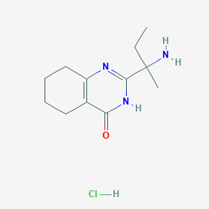 molecular formula C12H20ClN3O B1384477 2-(2-氨基丁-2-基)-3,4,5,6,7,8-六氢喹唑啉-4-酮盐酸盐 CAS No. 1333729-35-3