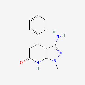 B1384481 3-amino-1-methyl-4-phenyl-1,4,5,7-tetrahydro-6H-pyrazolo[3,4-b]pyridin-6-one CAS No. 1105190-87-1