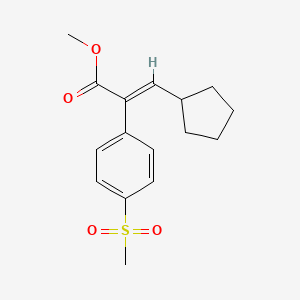 methyl (E)-3-cyclopentyl-2-(4-methylsulfonylphenyl)prop-2-enoate