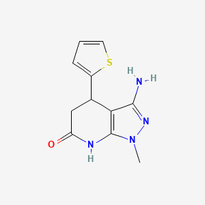 molecular formula C11H12N4OS B1384488 3-氨基-1-甲基-4-(2-噻吩基)-1,4,5,7-四氢-6H-吡唑并[3,4-b]吡啶-6-酮 CAS No. 1105190-99-5