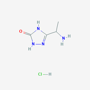 molecular formula C4H9ClN4O B1384489 5-(1-氨基乙基)-2,4-二氢-3H-1,2,4-三唑-3-酮盐酸盐 CAS No. 879635-12-8