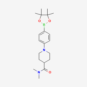 molecular formula C20H31BN2O3 B13844911 N,N-dimethyl-1-(4-(4,4,5,5-tetramethyl-1,3,2-dioxaborolan-2-yl)phenyl)piperidine-4-carboxamide 