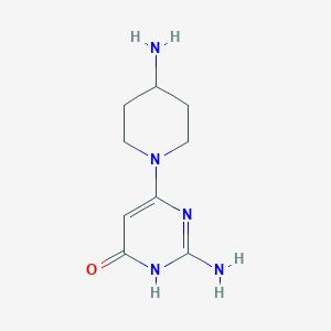 molecular formula C9H15N5O B1384496 2-氨基-6-(4-氨基哌啶-1-基)嘧啶-4(3H)-酮 CAS No. 1158247-58-5