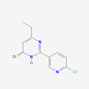 molecular formula C11H10ClN3O B1384500 2-(6-氯吡啶-3-基)-6-乙基-3,4-二氢嘧啶-4-酮 CAS No. 1258640-17-3