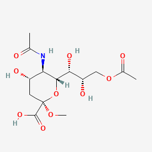 molecular formula C14H23NO10 B13845013 (2R,4S,5R,6R)-5-acetamido-6-[(1R,2S)-3-acetyloxy-1,2-dihydroxypropyl]-4-hydroxy-2-methoxyoxane-2-carboxylic acid 