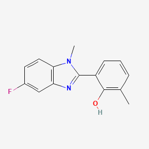 molecular formula C15H13FN2O B1384504 2-(5-fluoro-1-methyl-1H-1,3-benzodiazol-2-yl)-6-methylphenol CAS No. 1183445-61-5