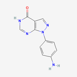molecular formula C11H9N5O B1384507 1-(4-氨基苯基)-1H,4H,5H-吡唑并[3,4-d]嘧啶-4-酮 CAS No. 1050884-19-9