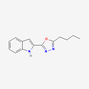molecular formula C14H15N3O B1384508 2-(5-butyl-1,3,4-oxadiazol-2-yl)-1H-indole CAS No. 1105195-99-0