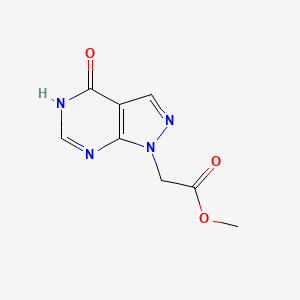 molecular formula C8H8N4O3 B1384514 methyl 2-{4-oxo-1H,4H,5H-pyrazolo[3,4-d]pyrimidin-1-yl}acetate CAS No. 1311316-89-8