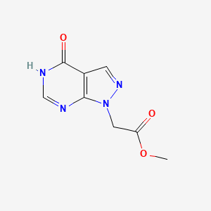 molecular formula C8H8N4O3 B1384514 2-{4-氧代-1H,4H,5H-吡唑并[3,4-d]嘧啶-1-基}乙酸甲酯 CAS No. 1311316-89-8